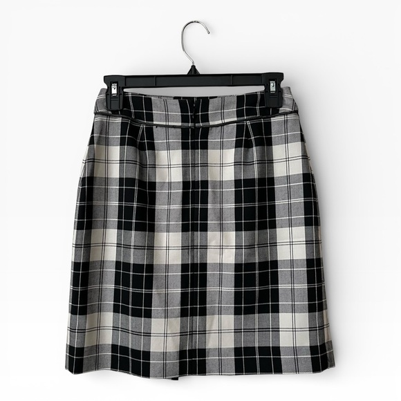 Petite Sophisticate Black White Plaid Mini Skirt Women's Size 0 Petite Pleated - Picture 4 of 6